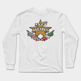 U.S.A. - ITALIA Tattoo Flash Long Sleeve T-Shirt